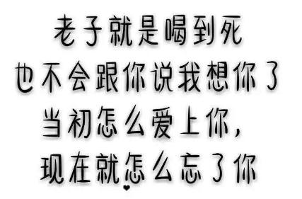 老子就算喝到死也不会说想你图片大全