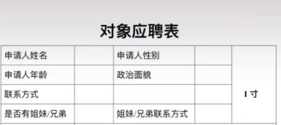 对象应聘表无水印下载